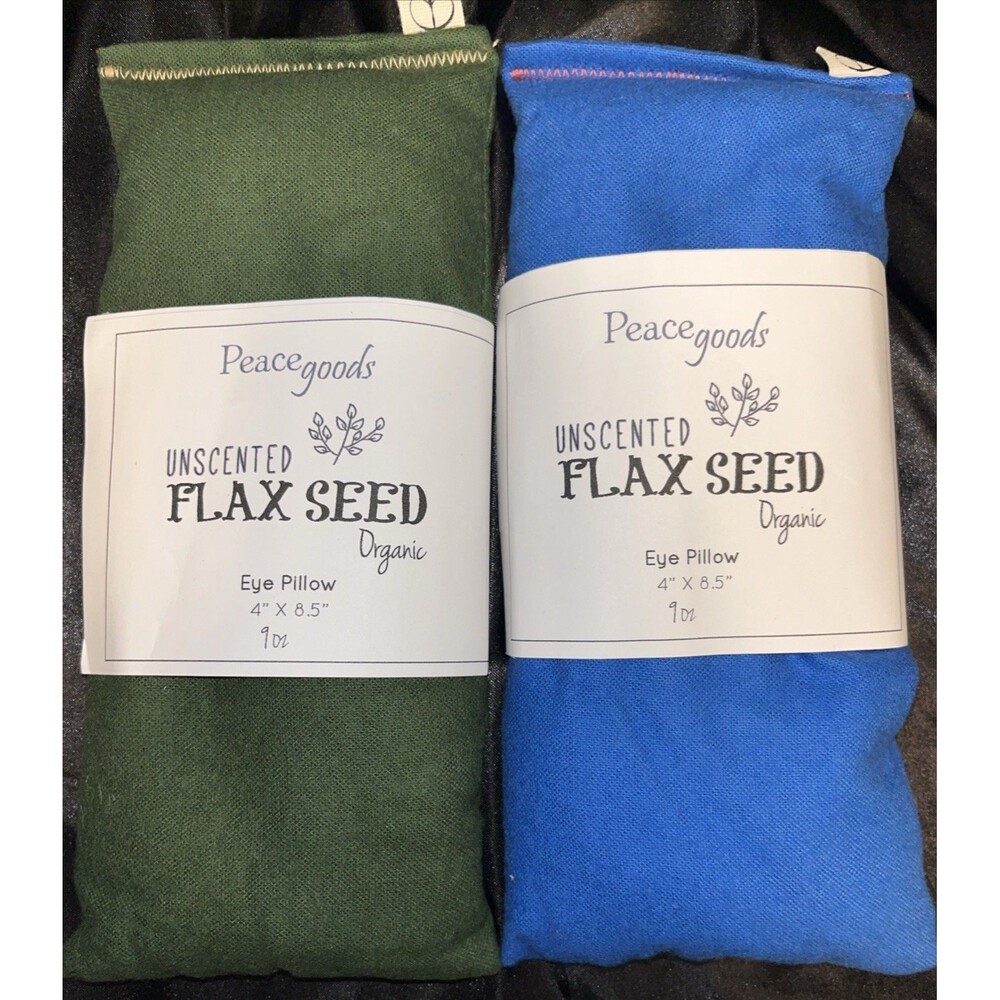 Peace Goods Unscented Flax Seed Organic Eye Pillow 4”x8.5” & 9oz Lot Of 2